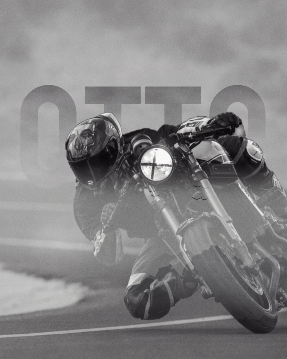 Motorcyclist as a silhouette in fog made with Double Exposure